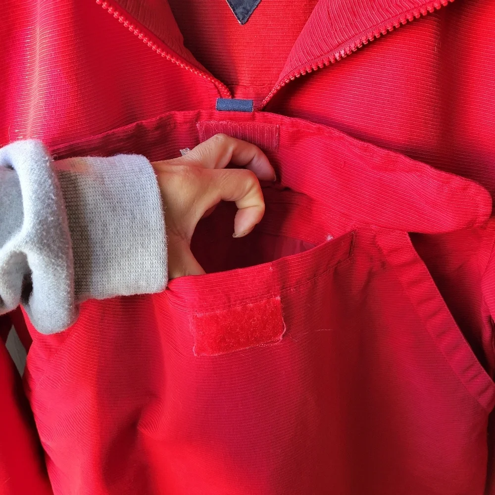 VINTAGE Tommy Hilfiger Tommy 90's/Y2K Red Anorak Jacket Size XS Hooded Zipper - Picture 3 of 16